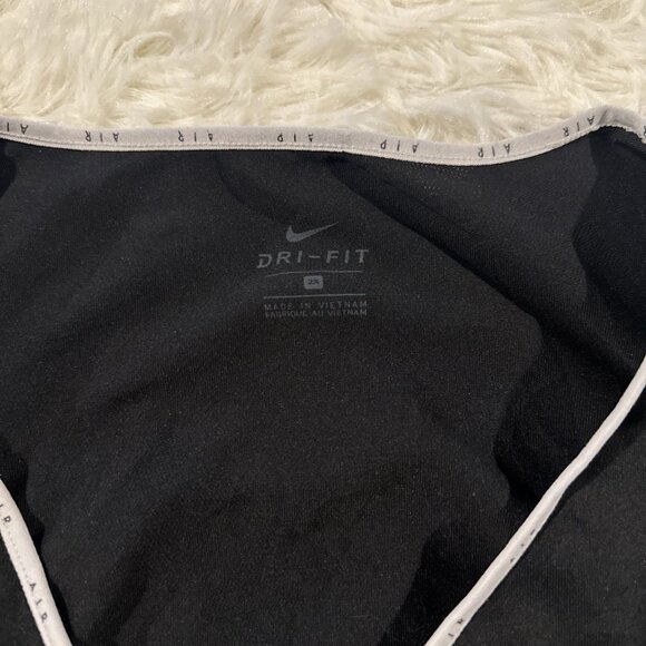 Nike Air womens Dri Fit Tee 2X Short sleeve black athletic rare Open Back - Picture 4 of 10